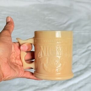 Vintage Nickels Coffee Mug Whataburger Fast Food Restaurant Thumb Holes Cream